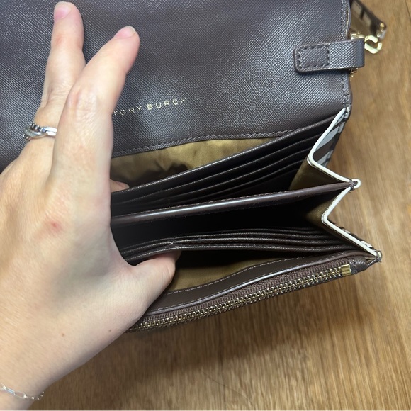 Tory Burch Striped Robinson Crossbody Wallet On Chain - Picture 6 of 10